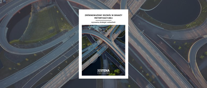 Okładka nowego ebooka Stena Recycling omawiającego zrównoważony rozwój w automotive