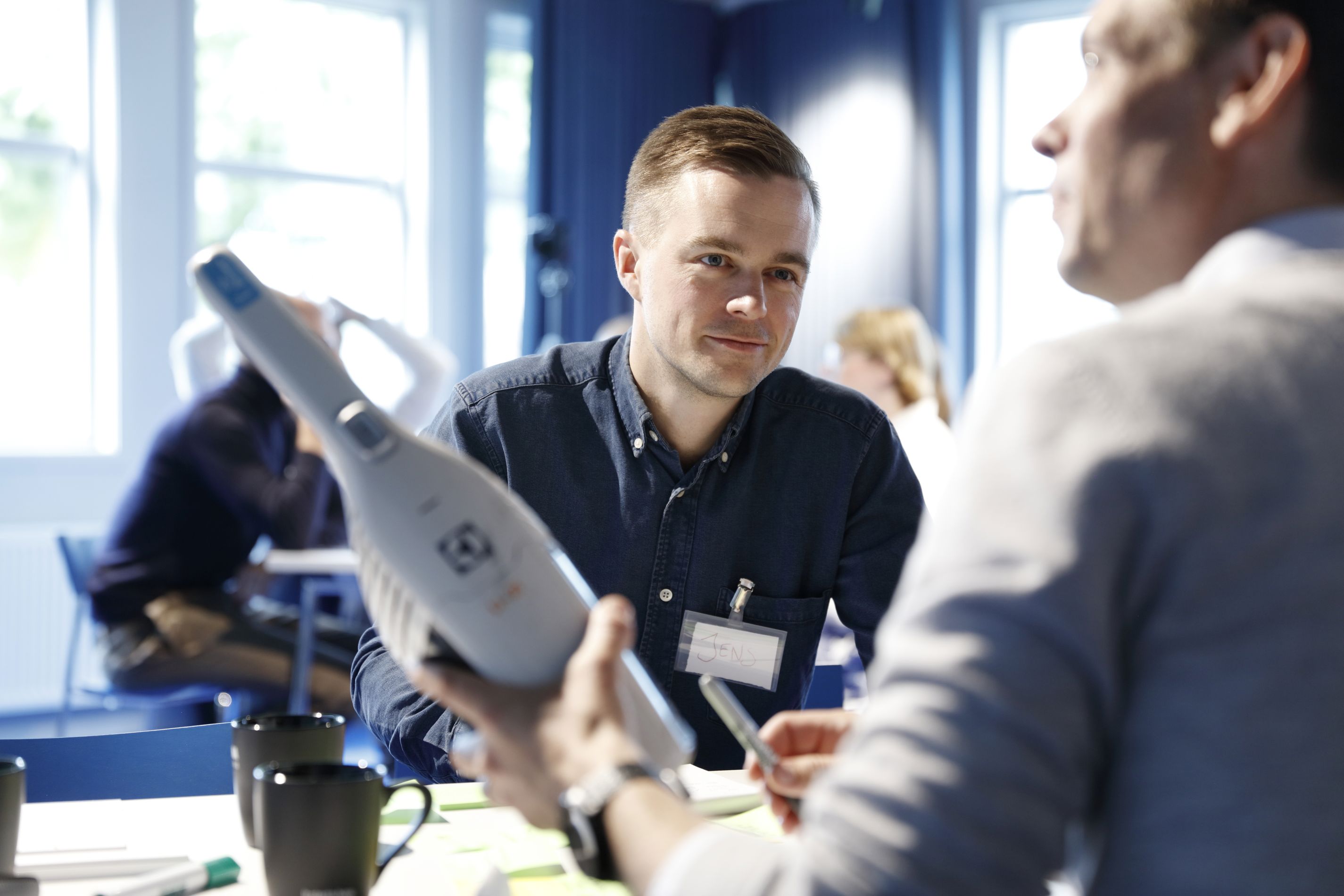 Jens Leffler, Sustainability Lead Wellbeing, Electrolux AB, på en workshop om sirkulær produksjon med Stena Recycling.