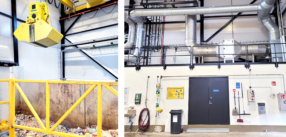 Biojäteasema. Biojätteistä valmistetaan muun muassa biokaasua.