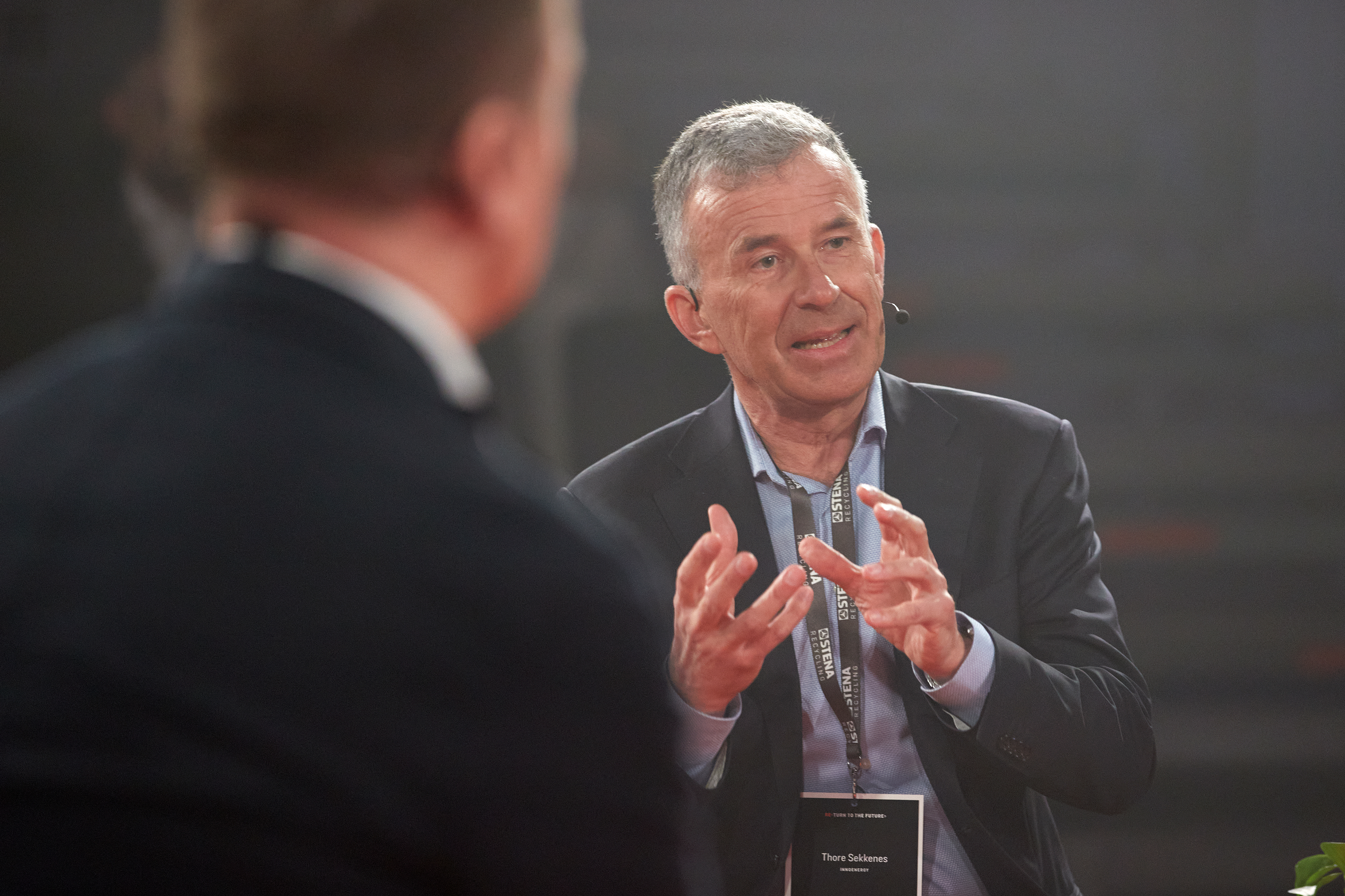 Thore Sekkenes bei der Eröffnung des Stena Battery Recycling Center in Halmstad, Schweden