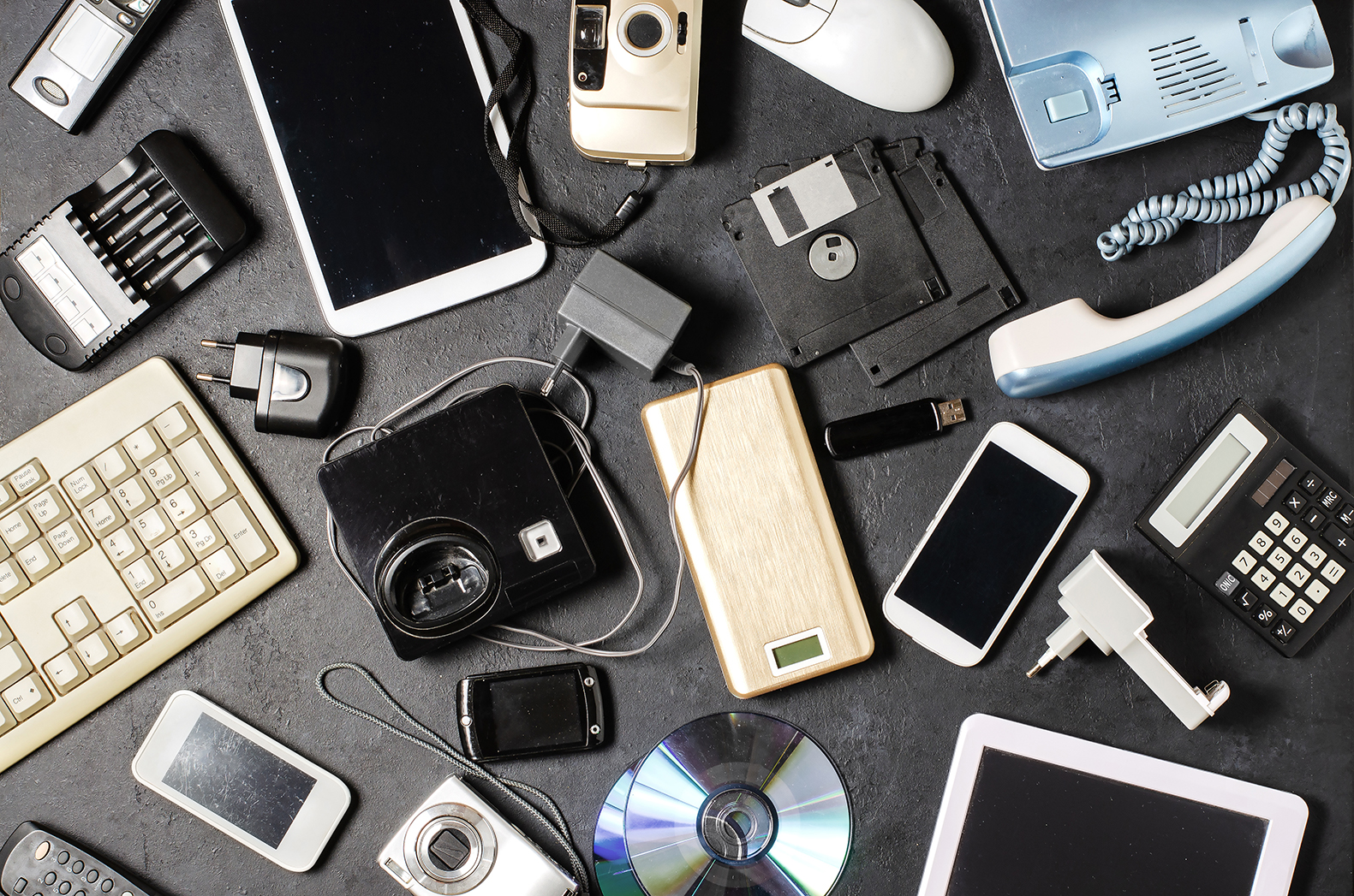 An arrange of electronics that can be processed at Stena Nordic Recycling Center in Halmstad.