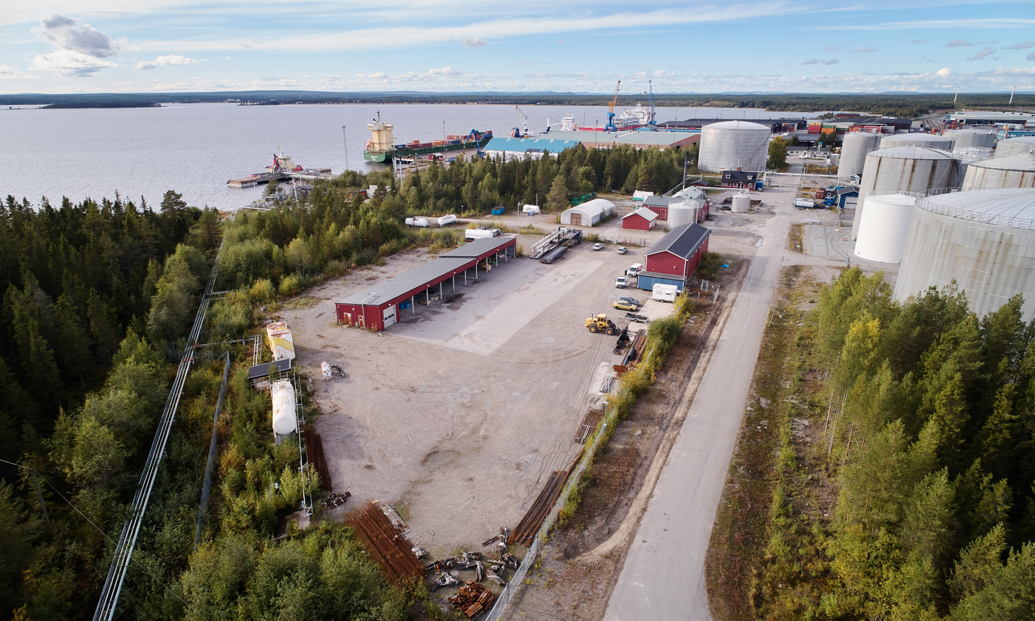 Flygbild över Pireva Haraholmen i Piteå, Sverige