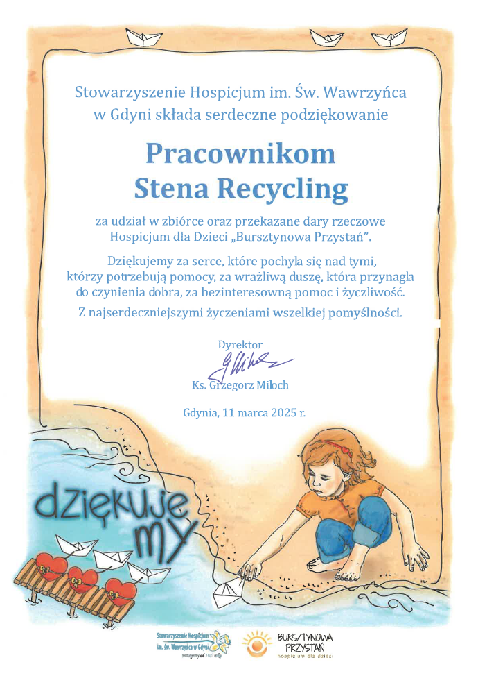 Podziękowania dla Stena Recycling