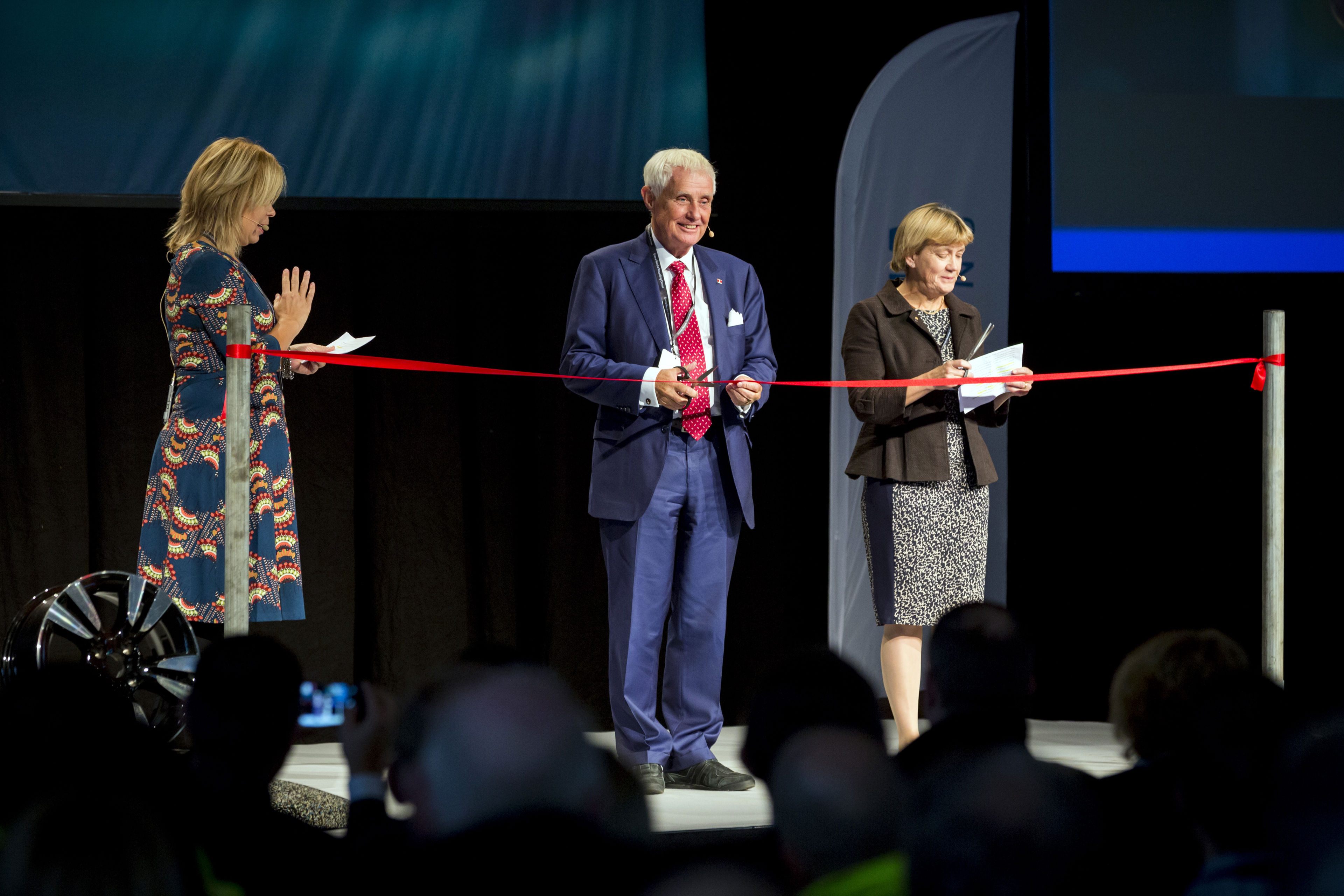 Cutting the ribbon at the inauguration