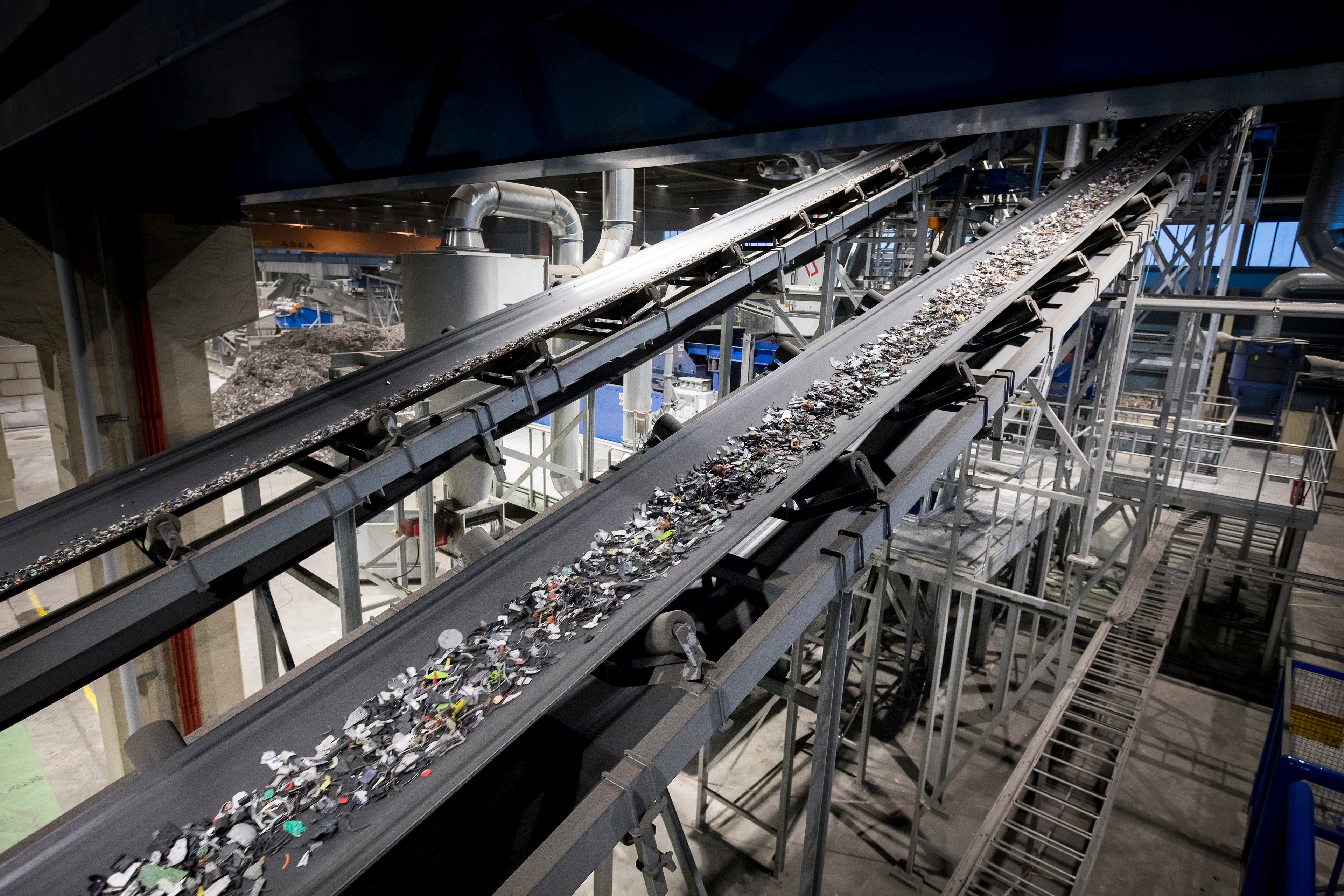 Eines der fortschrittlichen Verfahren von Stena Recycling im Stena Nordic Recycling Center in Aktion.