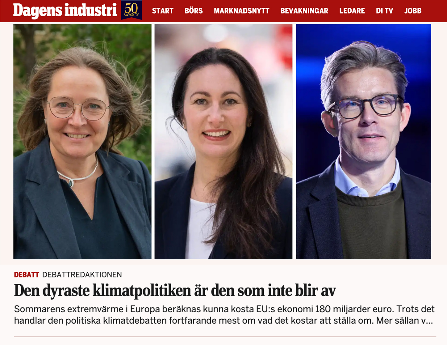 lva Wessèn, koncernchef, Folksam, Simone Margulies, vd och koncernchef, Axfood ochTobias Narvinger, vd, Stena Recycling Sverige.