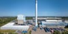 Flygfoto över SNCR, Stena Recyclings återvinningsanläggning i Halmstad