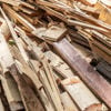 A pile of waste wood ready for recycling.