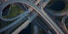 Aerial view of a motorway junction