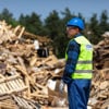 Stena Recycling employee next to construction site