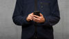 A male employee with a phone